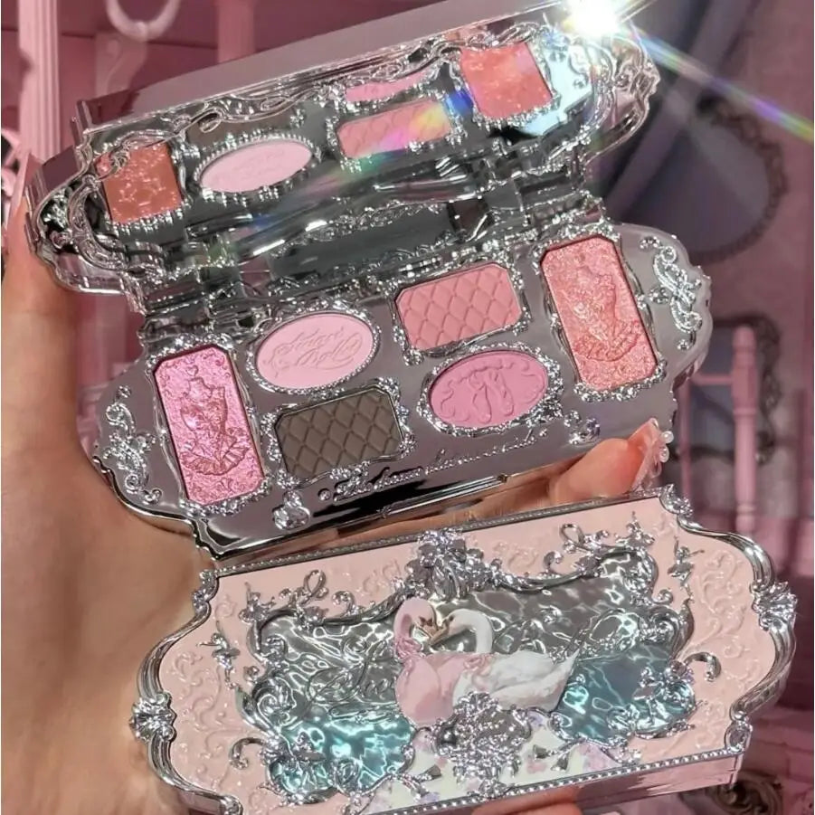 Flower Knows Swan Ballet Eyeshadow Palette Matte Fine Shimmer Pearl Face Palette 6 Colour Glitter Eye Shadow Flowerknows Makeup