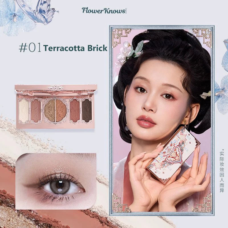 Flower Knows Swan Ballet Eyeshadow Palette Matte Fine Shimmer Pearl Face Palette 6 Colour Glitter Eye Shadow Flowerknows Makeup
