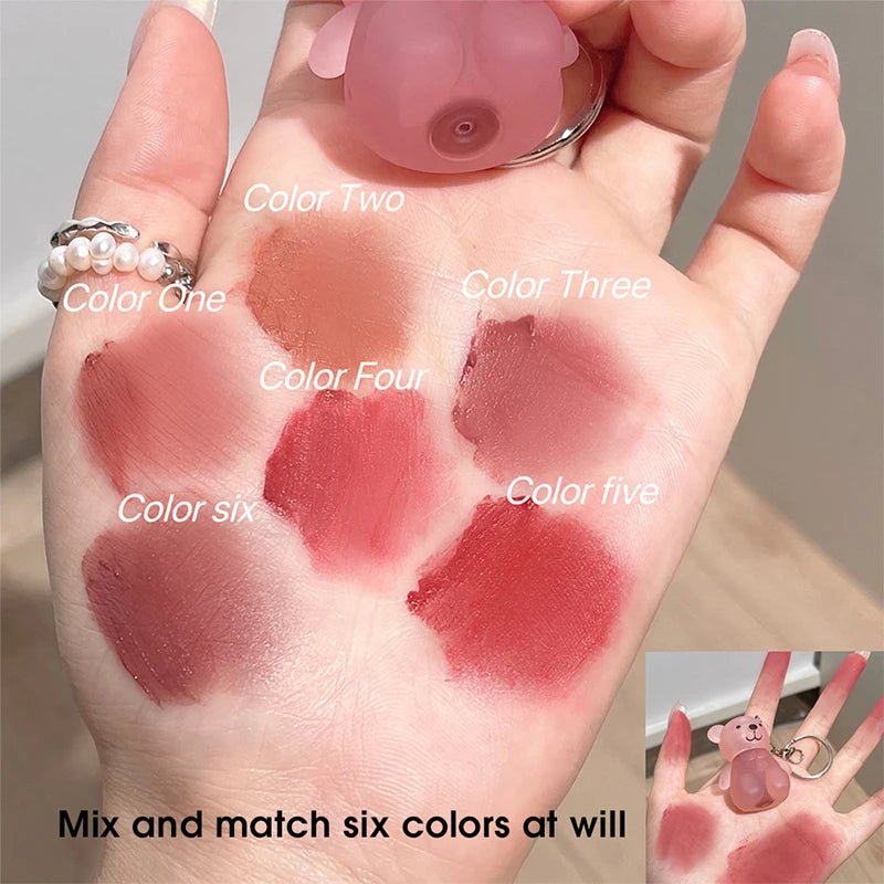 Art Value Bear Velvet Lip Clay with White Silky Lip Glaze Lipstick
