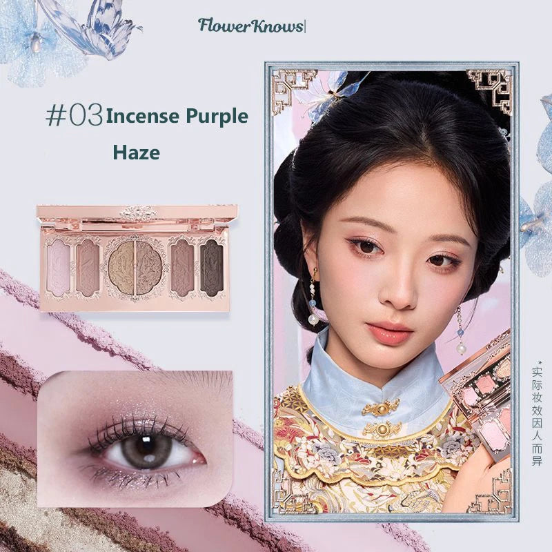 Flower Knows Swan Ballet Eyeshadow Palette Matte Fine Shimmer Pearl Face Palette 6 Colour Glitter Eye Shadow Flowerknows Makeup