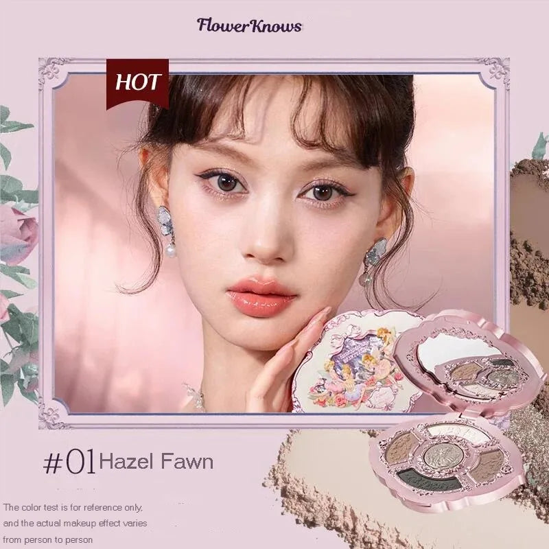 Flower Knows Swan Ballet Eyeshadow Palette Matte Fine Shimmer Pearl Face Palette 6 Colour Glitter Eye Shadow Flowerknows Makeup
