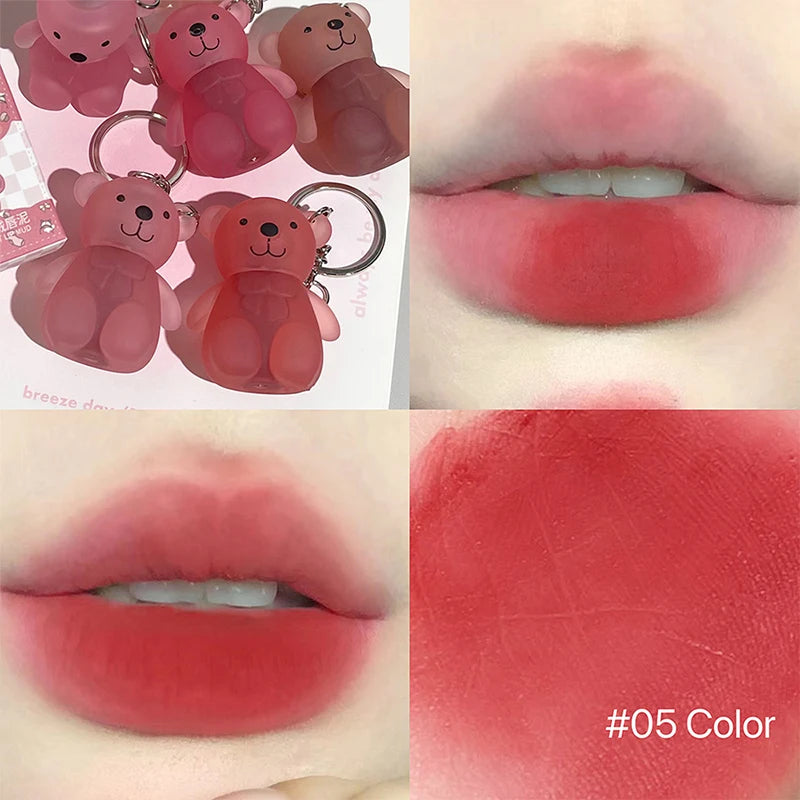 Art Value Bear Velvet Lip Clay with White Silky Lip Glaze Lipstick