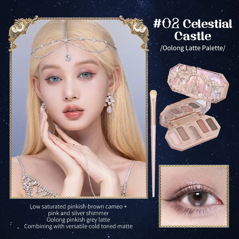 Flower Knows Swan Ballet Eyeshadow Palette Matte Fine Shimmer Pearl Face Palette 6 Colour Glitter Eye Shadow Flowerknows Makeup