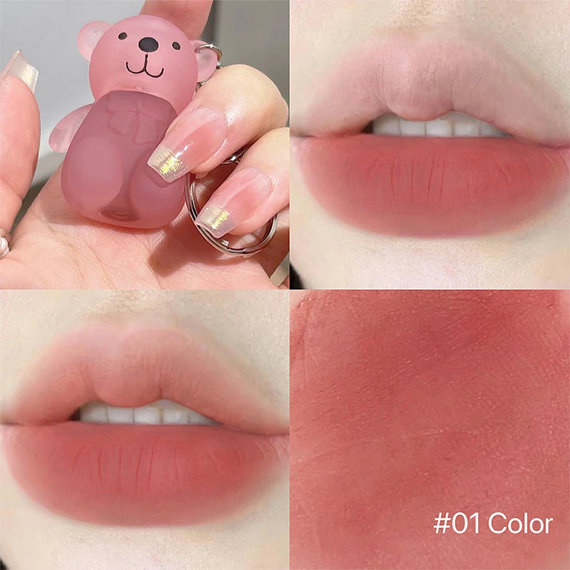 Art Value Bear Velvet Lip Clay with White Silky Lip Glaze Lipstick