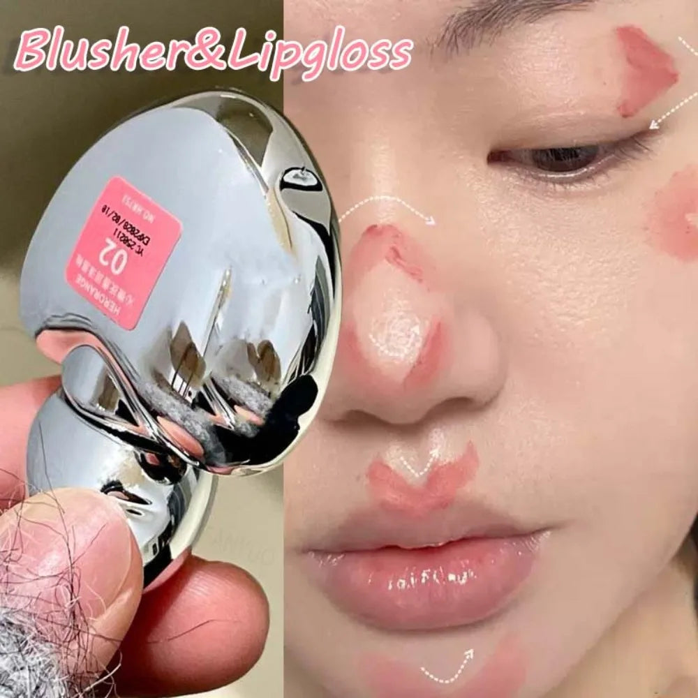 Peach Heart Silky Matte Lipgloss&Blush Low-saturation Gray Pink Liquid Lipstick Waterproof Non-Stick Cup No Fade Lip Tint Makeup