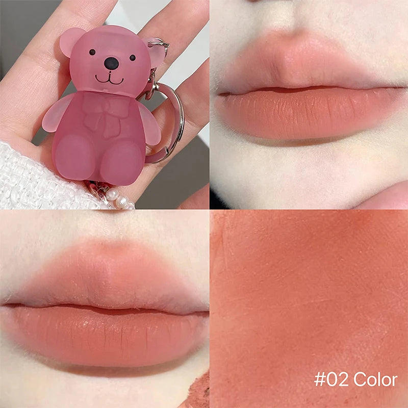 Art Value Bear Velvet Lip Clay with White Silky Lip Glaze Lipstick