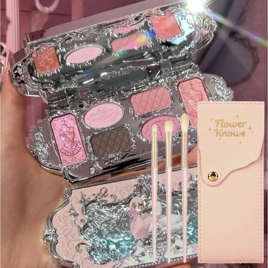 Flower Knows Swan Ballet Eyeshadow Palette Matte Fine Shimmer Pearl Face Palette 6 Colour Glitter Eye Shadow Flowerknows Makeup