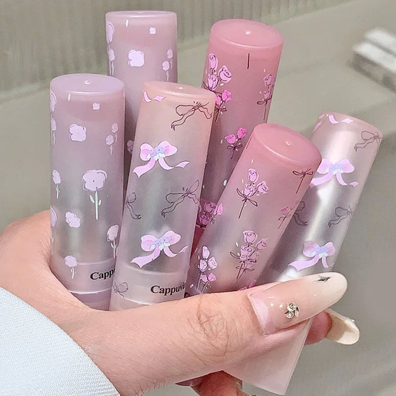 Flowery dish language lip gloss mirror lip glaze beep lip water light lasting makeup not easy to dip cup makeup