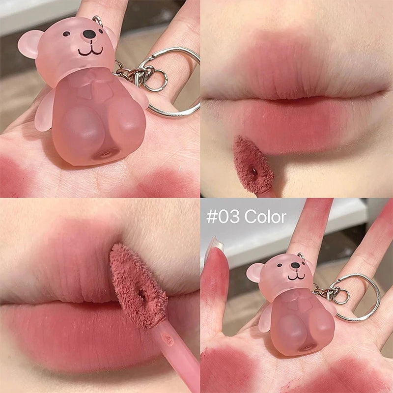 Art Value Bear Velvet Lip Clay with White Silky Lip Glaze Lipstick